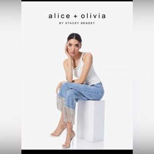Alice Olivia crystal denim